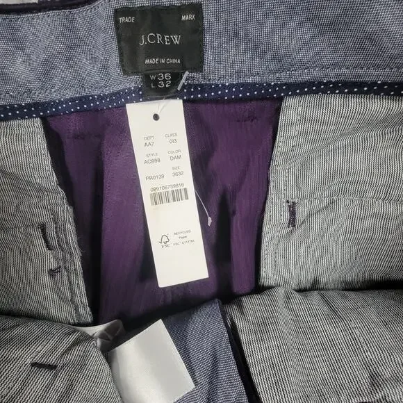 NWT J. Crew Mens 36x32 (31L) Corduroy Chino Pants Purple - Picture 9 of 10